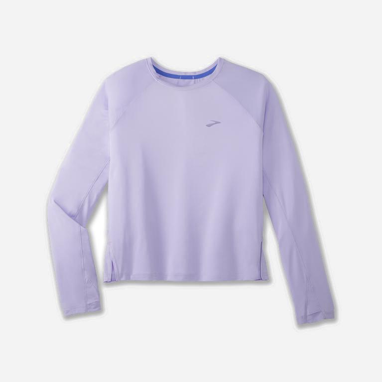 Brooks Sprint Free Womens Breathable Long Sleeve Running Shirt Ireland Lavender Purple/Violet Dash (